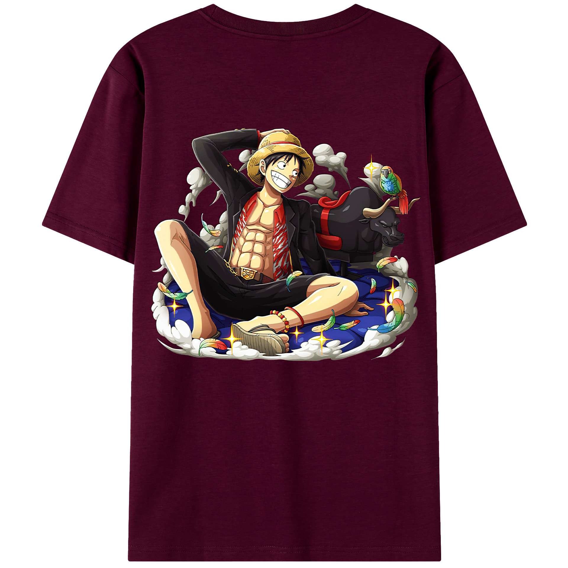 ワンピース モンキー・D・ルフィ ONE PIECE Monkey D. Luffy レディース半袖Tシャツ(バックプリント)
